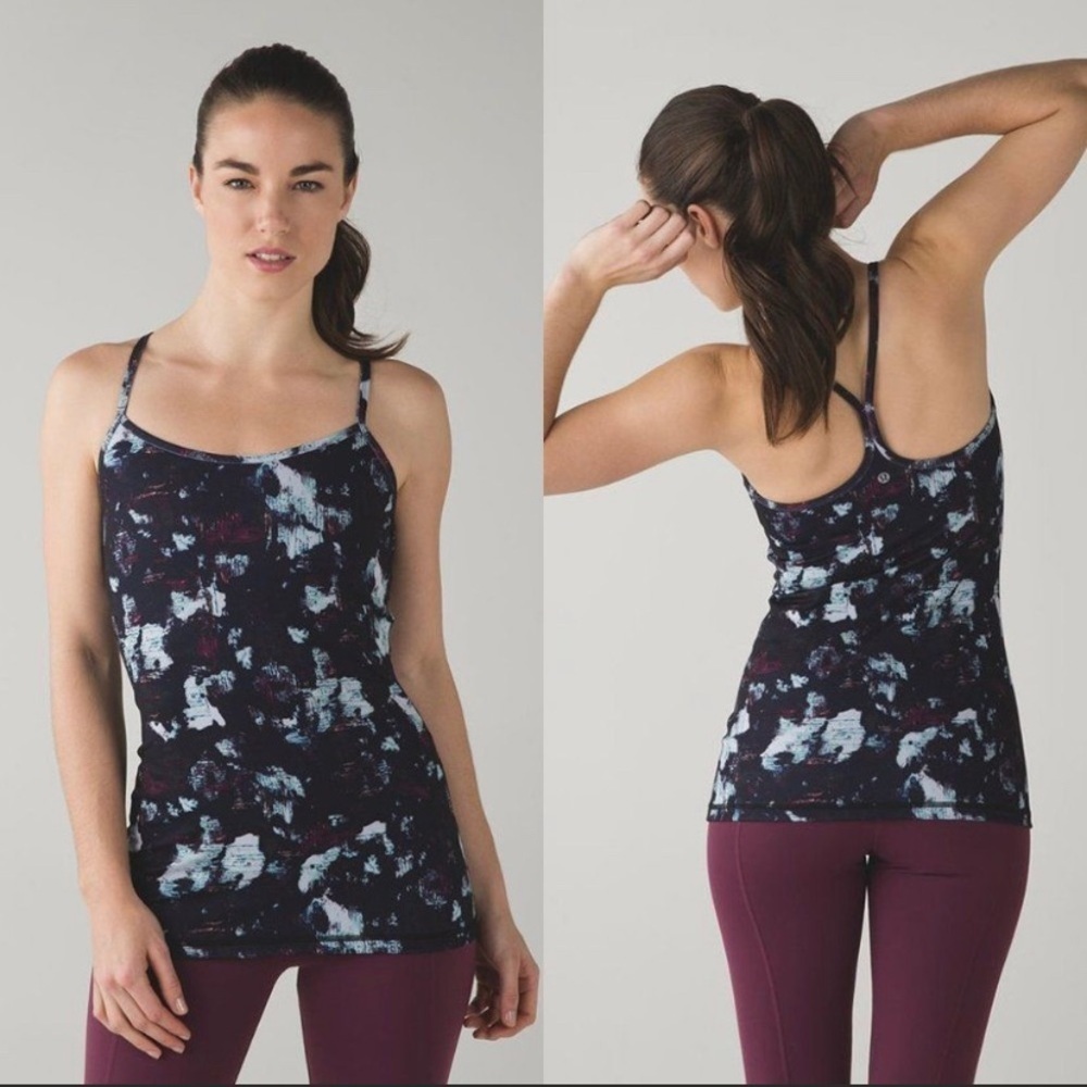 Lululemon Power Y Racerback Tank “Static Blossom” Luon Fabric Size 6